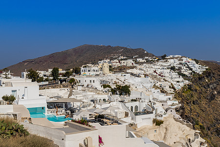希腊海岛圣托里尼伊亚小镇白色房屋图片