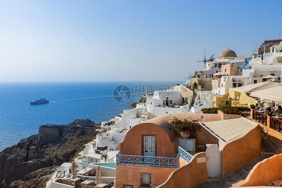 希腊著名爱琴海海岛圣托里尼伊亚小镇旅游风光图片