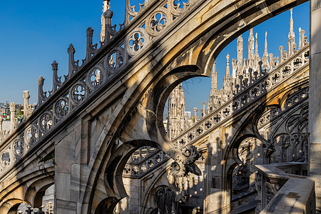 意大利米兰大教堂拱顶特写图片