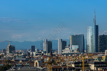 意大利米兰城市建筑天际线高清图片