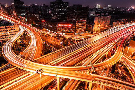 上海大柏树夜景背景图片