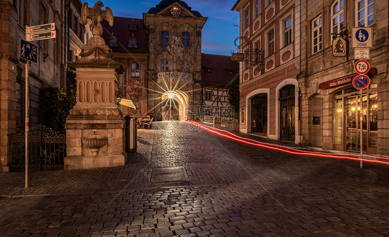 德国古堡之路旅游名城班贝格城市夜景风光图片