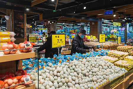 【媒体用图】疫情时的超市零售商品摊位背景图片