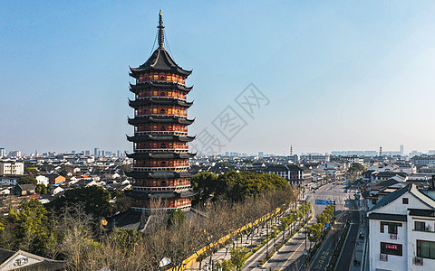 烧塔苏州北寺塔背景