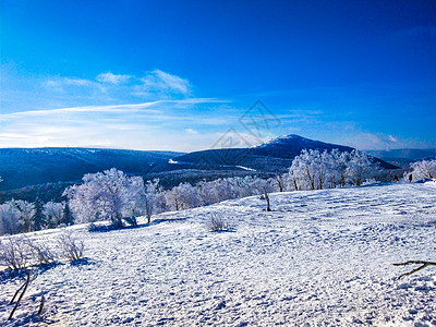 大雪养生黑龙江雪乡山脉美景背景