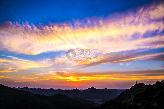 贵州独山县夕阳美景图片