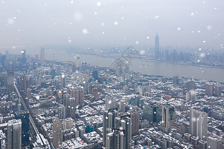 大雪天气武汉汉口冬天雪景背景