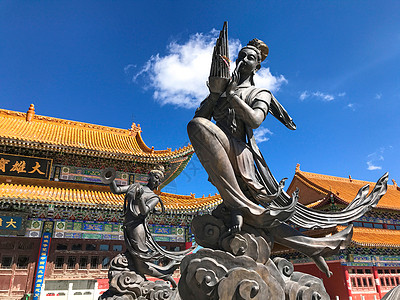 敦煌飞天山西五台山寺庙飞天仙女背景