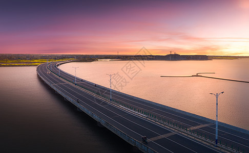 航拍大桥风光背景图片