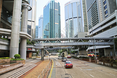 房子和公路中国香港中环背景