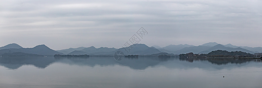 太平洋全景长图杭州西湖山水风景长图背景