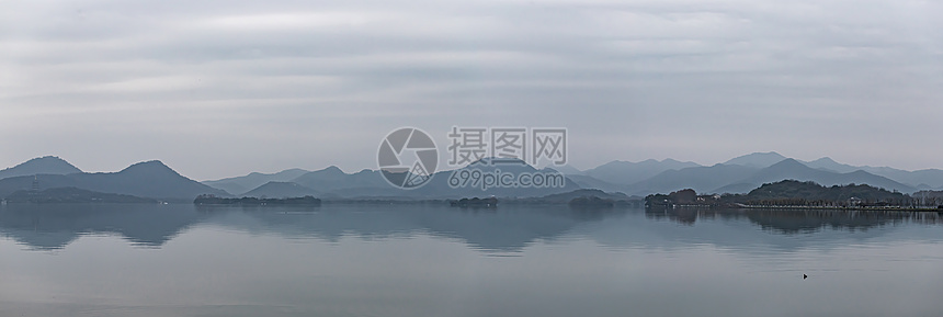 杭州西湖山水风景长图图片