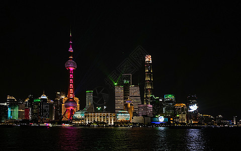 上海国庆黄浦江陆家嘴夜景图片