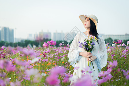 可爱少女春天的少女背景