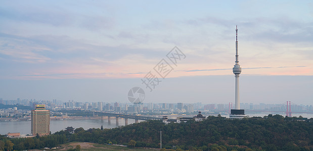 武汉电视塔长江大桥长图背景图片