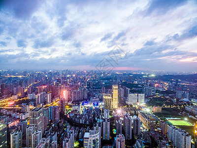 航拍夜景广州珠江新城中轴线航拍背景