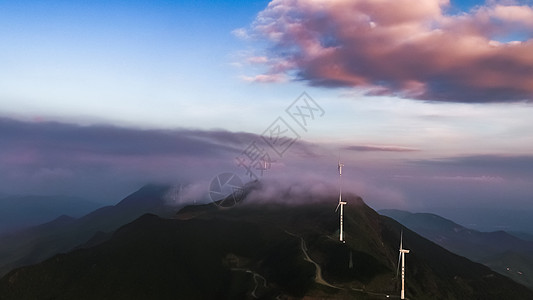 河源缺牙山风力发电背景图片