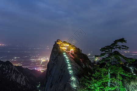 华山之巅风光背景图片