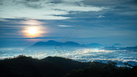 印度尼西亚城市印尼布罗莫火山星空夜景背景