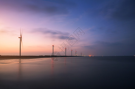 风力发电风车海上新能源发电背景