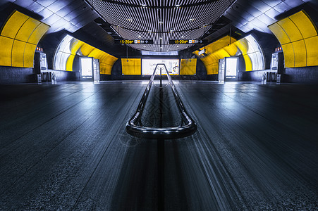 上海地铁二号线扶梯赛博朋克科技感背景图片