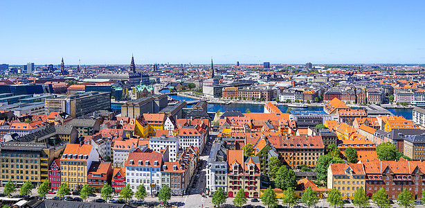 夏季哥本哈根城市天际线图片