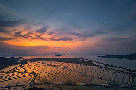 霞浦滩涂宁波花岙岛盐田风光背景