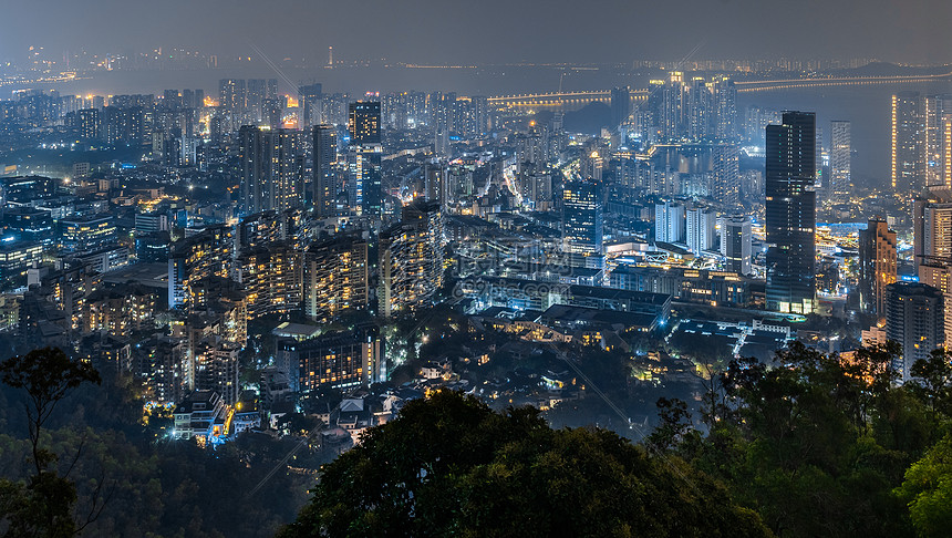 深圳南山区城市夜景图片