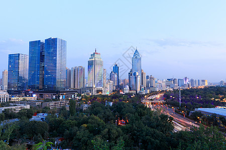 乌鲁木齐夜景新疆乌鲁木齐市红山公园俯视图背景