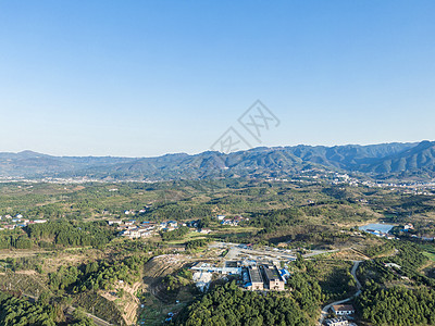 航拍湖南怀化丘陵风貌背景图片