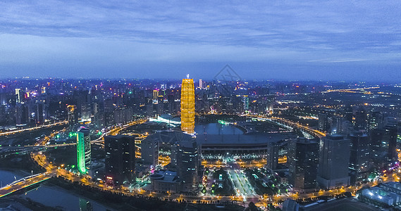 河南郑州郑东新区夜景图片