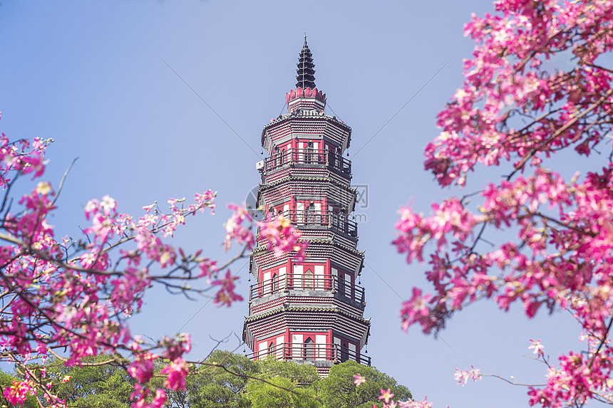 佛山市顺德顺峰山园粉红青云塔