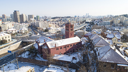 青岛圣保罗教堂旧址雪景图片