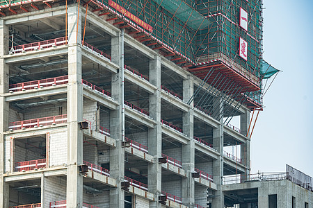 高层建筑施工特写背景图片