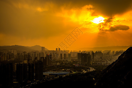 青海西宁城市风光背景图片