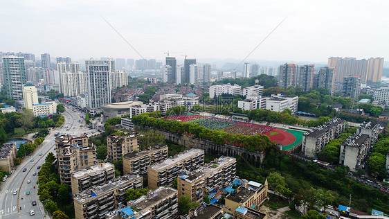 湖北夷陵中学航拍图片