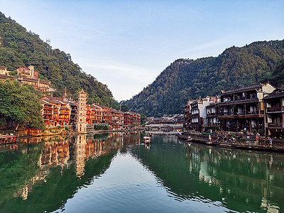 湖南湘西凤凰古城建筑高清图片素材