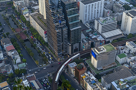 泰国首都曼谷城市轻轨BTS背景图片