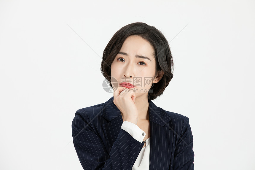 商务女性疑问思考表情高清图片下载 正版图片 摄图网