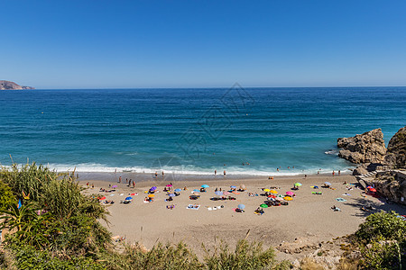 欧洲地中海夏季海滩休闲度假高清图片