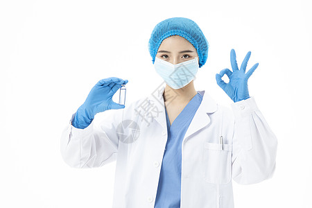 女性医生手术服试剂实验背景图片