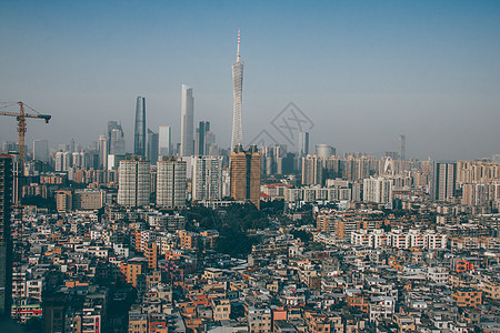 广州珠江新城与城中村建筑风光背景图片