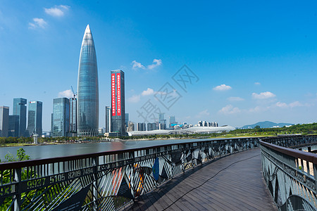 深圳华润大厦与纯茧体育馆背景图片