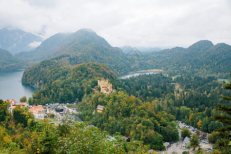 德国景色德国新天鹅堡建筑风光背景