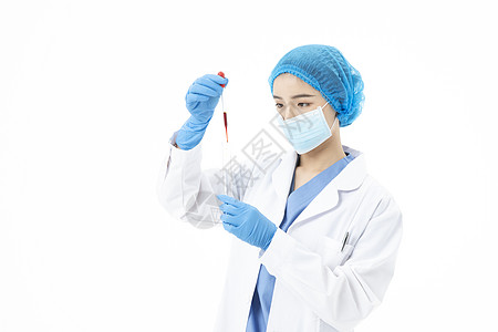 女性医生手术服研究试剂背景图片