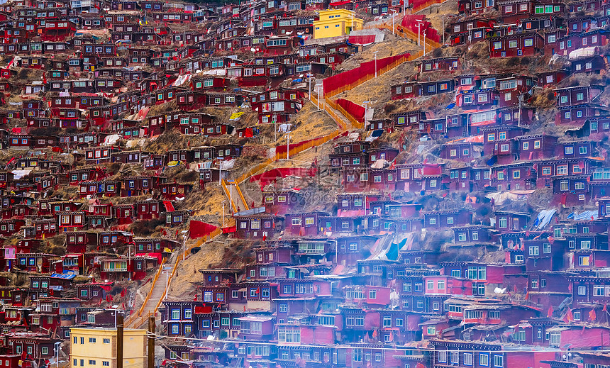 四川色达五明佛学院高清图片下载 正版图片 摄图网