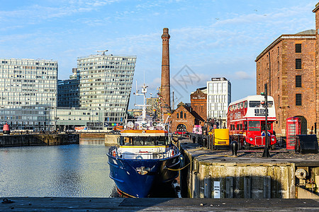 英国利物浦阿尔伯特港口背景图片
