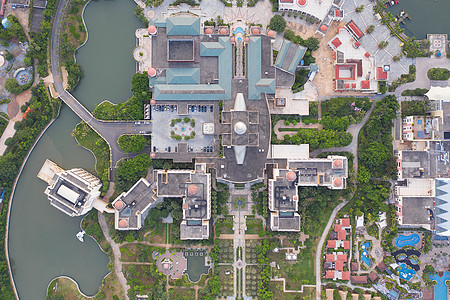 俯瞰广东珠海海泉湾度假酒店背景