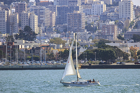 美国旧金山湾海景帆船图片