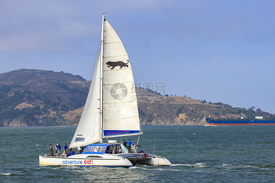 美国旧金山湾海景帆船图片